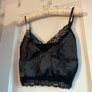 Elegant Black Lace Trim Camisole
